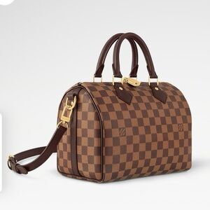 Louis Vuitton Speedy 25 Bandoulière Crossbody Satchel in Damier Ebene 🧸🤎